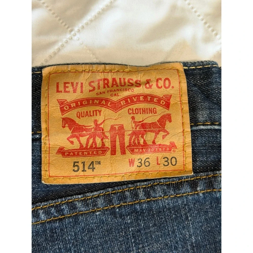 Levis 514 Size 36x30 Mens Dark Wash  Blue Jeans‎ 100% Cotton